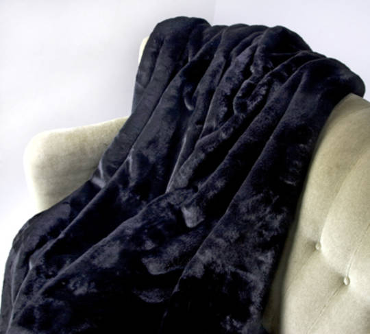 Heirloom Exotic Faux Fur Cushion / Throw - Black Panther